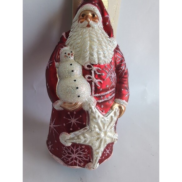 Patricia Breen Season is Here Santa Snowflakes Holding Snowman Red White 2003 - Picture 2 of 5